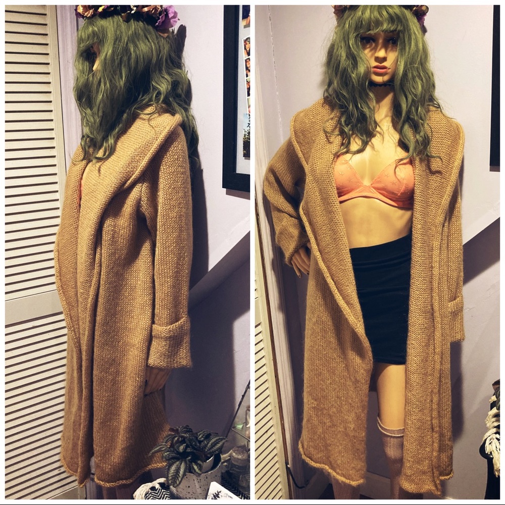 SOFT SURROUNDINGS TAN MOHAIR WOOL COAT - Picture 3 of 5